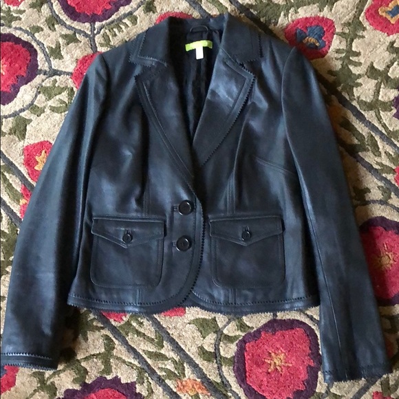 Sigrid Olsen Jackets & Blazers - Vintage Sigrid Olsen Black Leather Jacket